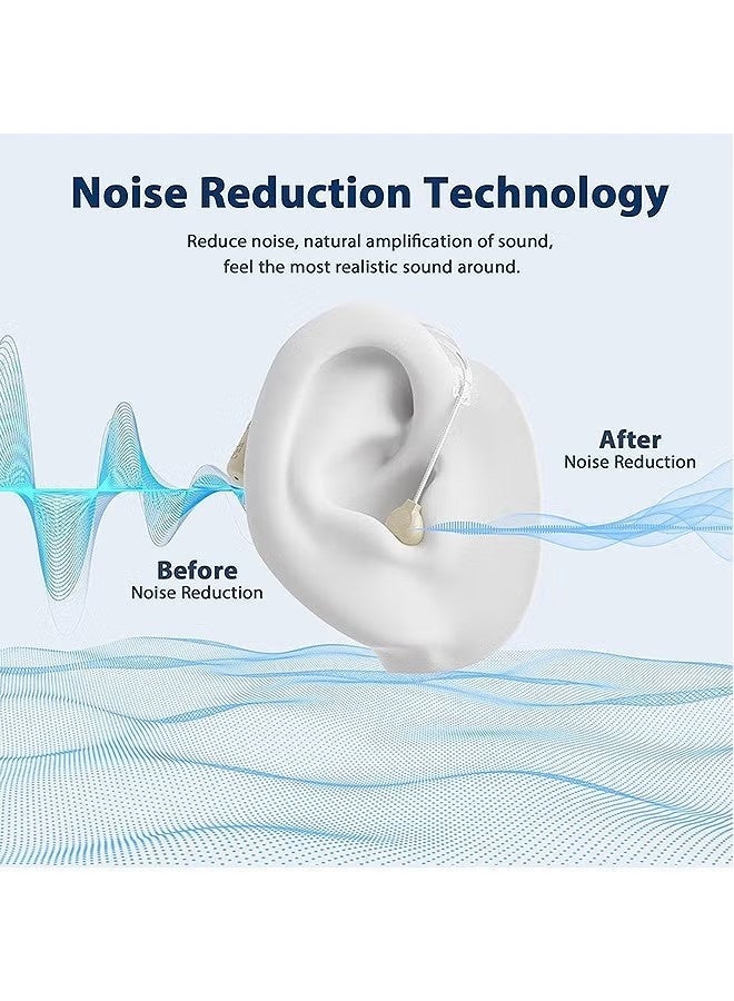 NH Rechargeable Hearing Aids | LED Power Display, Noise Cancelling, Volume Control, Digital Amplifier | for Hearing Impaired (White) - Image 4
